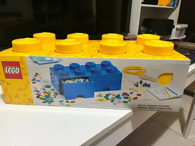 LEGO Brick Drawer - Yellow, 8 Knobs & Stackable
