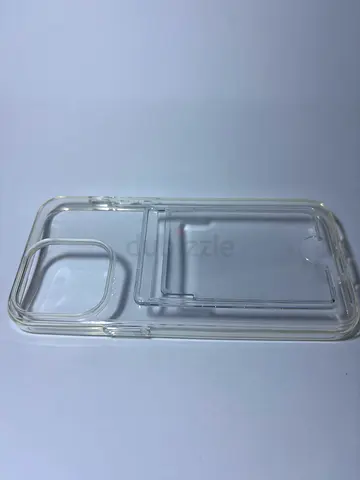 Clear Transparent Soft TPU Phone Case with Camera Cutout and credit card holder
