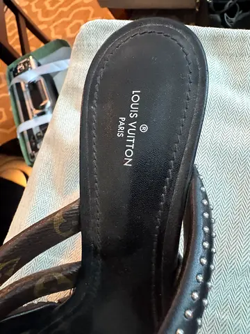 Authentic Louis Vuitton Women's Studded Monogram Slide Sandals - Size 40