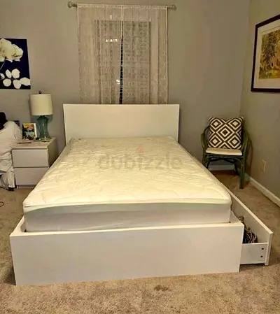 Ikea Queen Size Bed with Mattress Available in Perfect Condition