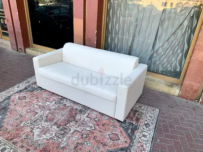 Italian Two Seater Sofa Bed Beige