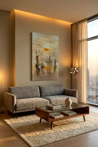 Hand-painted Seaside Lighthouse Oil-Style Canvas Painting (90 x 60 cm)