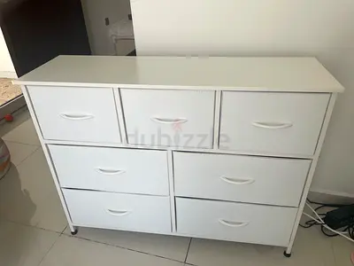 White 7-Drawer Fabric Storage Dresser