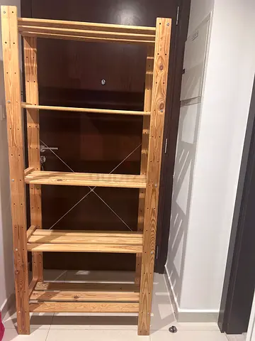 Solid Pine Open Bookcase / Storage Shelf - 5 Tier, Natural Finish