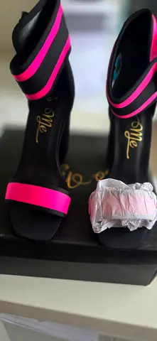 Brand New Black and Pink Strappy Women's Heels