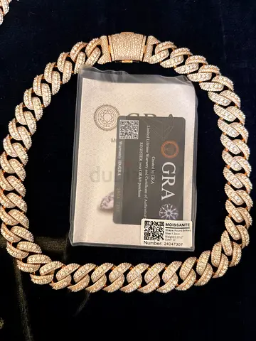 Moissanite Iced Cuban Link Chain Necklace with GRA Certificate (Men's)
