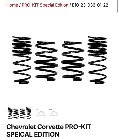 Corvette C8 Eibach lowering springs