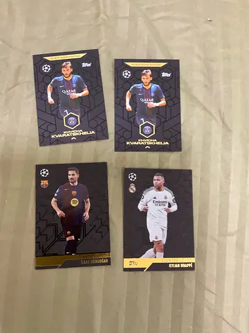 Set of 4 Topps match attax UEFA Champions League Football Trading Cards — Rare Black edge Inserts