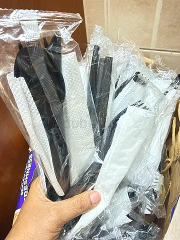 Cutlery plastic spoon knife fork .. with tissue 250 pcs