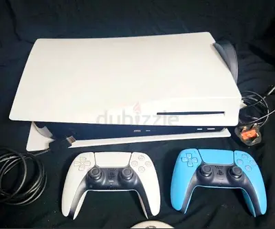 PlayStation 5 Console Disk Edition with 2 DualSense Controllers and Cables - Good Condition