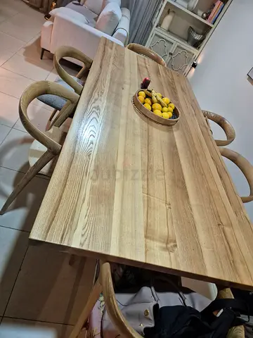 Solid wood dining table and chairs