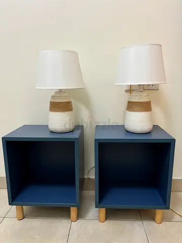 2 IKEA Bedside Tables + 2 Matching Table Lamps – Excellent Condition