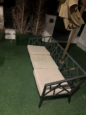 Outdoor metal daybed with cushions - good condition