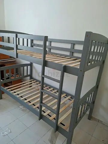 Solid Wooden Grey Bunk Bed Frame - Good Condition