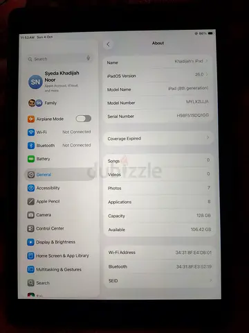 iPad 8th Gen 128gb