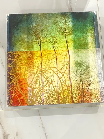 Classifieds: Framed Abstract Tree Art Print with Metallic Finish ...