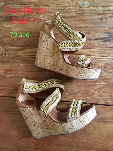 Tory Burch cork wedge sandals, size 11 — good condition