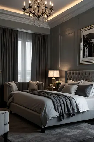 Queen upholstered bed frame with headboard