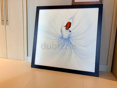 Framed Contemporary Whirling Dervish Painting — Large Artwork 100 cm by 100 cm