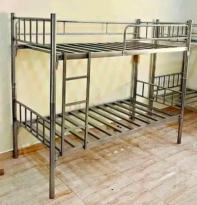 Sturdy Stainless Steel Bunk Bed Frame - Double Decker, Good Condition