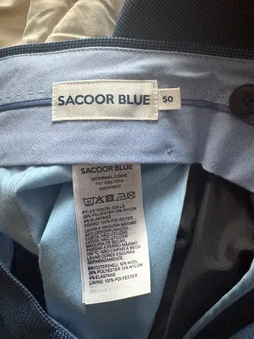 Sacoor Blue men's trousers - size 50, light blue- worn only once