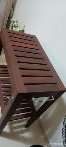 Solid Wood Folding Bench / Side Table with Handles