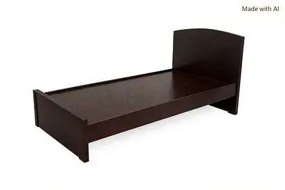 Single wooden bed frame - dark brown, solid simple design