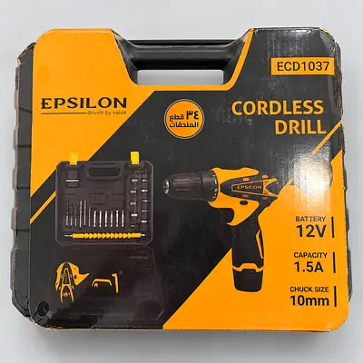 Epsilon Cordless Drill 12V with 34-piece Accessory Kit (In Case)