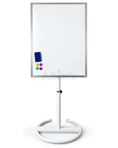 Mobile Whiteboard on Adjustable Stand with Magnetic Surface