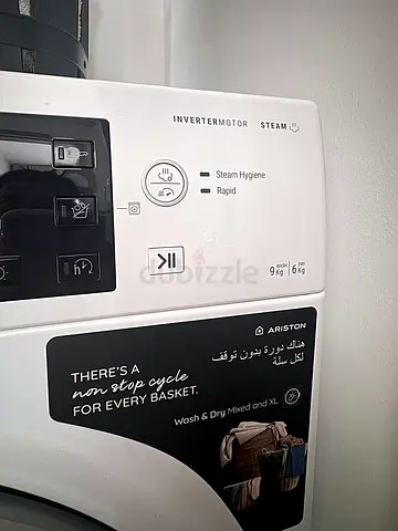 Ariston 9kg Wash & 6kg Dry Stackable Washer Dryer — Excellent Condition
