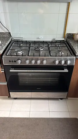 Stainless Steel 5-Burner Gas Range with Oven - Good Working Condition