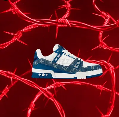 Blue Louis Vuitton-style Sneakers