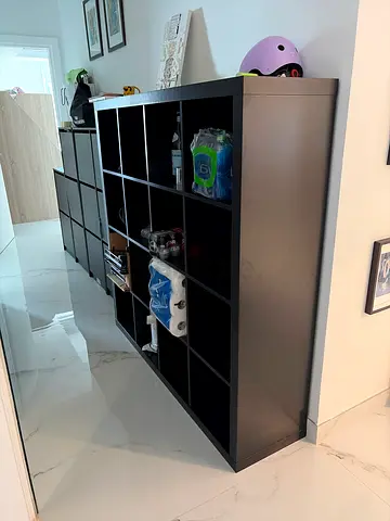 IKEA Kallax 4x4 Shelf Unit - Dark Brown, Good Condition