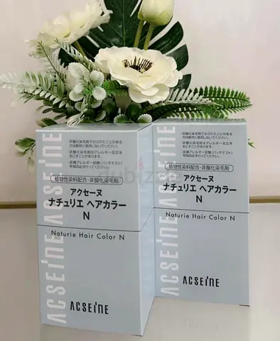 منتج ياباني طبيعي لصبغ الشعر .. ACSEINE NATURIE HAIR COLOR N-80- BLACK