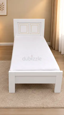 Single White Wooden Bed Frame - Good Condition