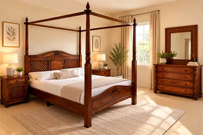 Marina Home Solid Wood Four Poster Bedroom Set