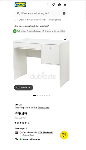 IKEA SYVDE Dressing table (100x48x78 cm)