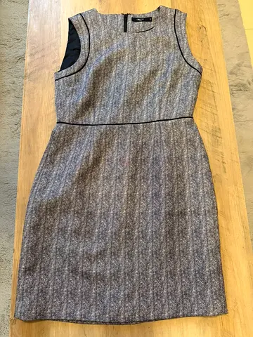 G2000 Grey sleeveless wool-blend sheath dress, size M (38)