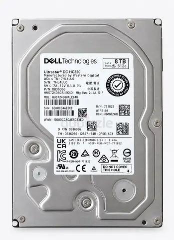 Dell 8TB Enterprise HDD | Ultrastar DC HC320 | SATA 6Gb/s | 7200RPM