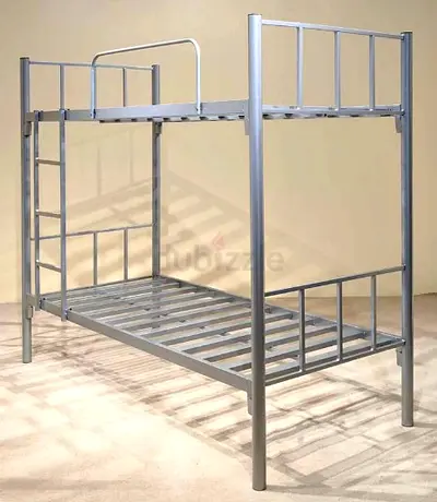 Metal Bunk Bed Frame - Silver Double Decker, Sturdy & Minimalist