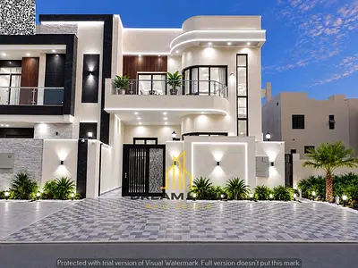 فيلا راقية بتصميم عصري ومساحات واسعة، تتميز بتوزيع عملي ومناسب للعائلات الكبيرة فيلا للبيع في الحليو – عجمان  4    غرف ماستر + مجلس + صالتين + روف الم