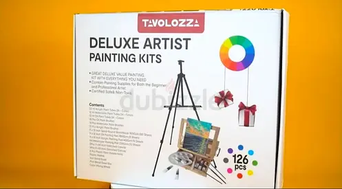 Deluxe Artist Painting Kit 126pcs with Easel. New/Unused. Worth Close to AED 1,000. Selling: AED 450