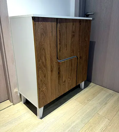 Modern Shoe Cabinet – Oak & White – Excellent Condition