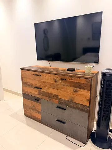 Wood and Concrete Finish storage Cabinet / Entertainment Unit - Good Condition