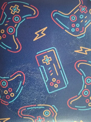 Blue gaming print bifold wallet — lightly used