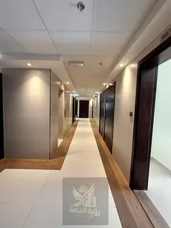 For rent in Muwaileh Al Falah first occupant one bedroom with balcony bathroom kitchen central AC an
