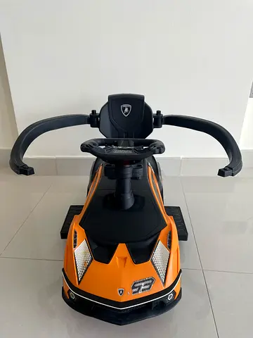Lamborghini 2-in-1 Push Car and Ride-On for Kids | Black & Orange