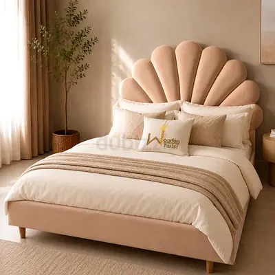 Brand New Queen Size Luxury Fabric Bed With Mattress Modern Design.