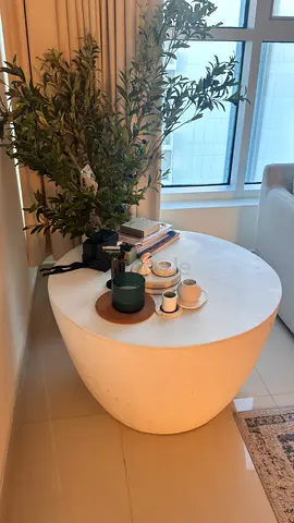 Large Round Marble Effect Coffee Table — Minimal Modern Design