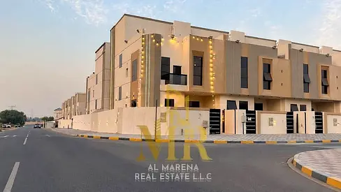 Distinctive Corner Villa for Sale near Emirates Road Exit – Ajman | 4 Master Bedrooms | Ground Floor + First Floor + Roof | Registration Fees Included